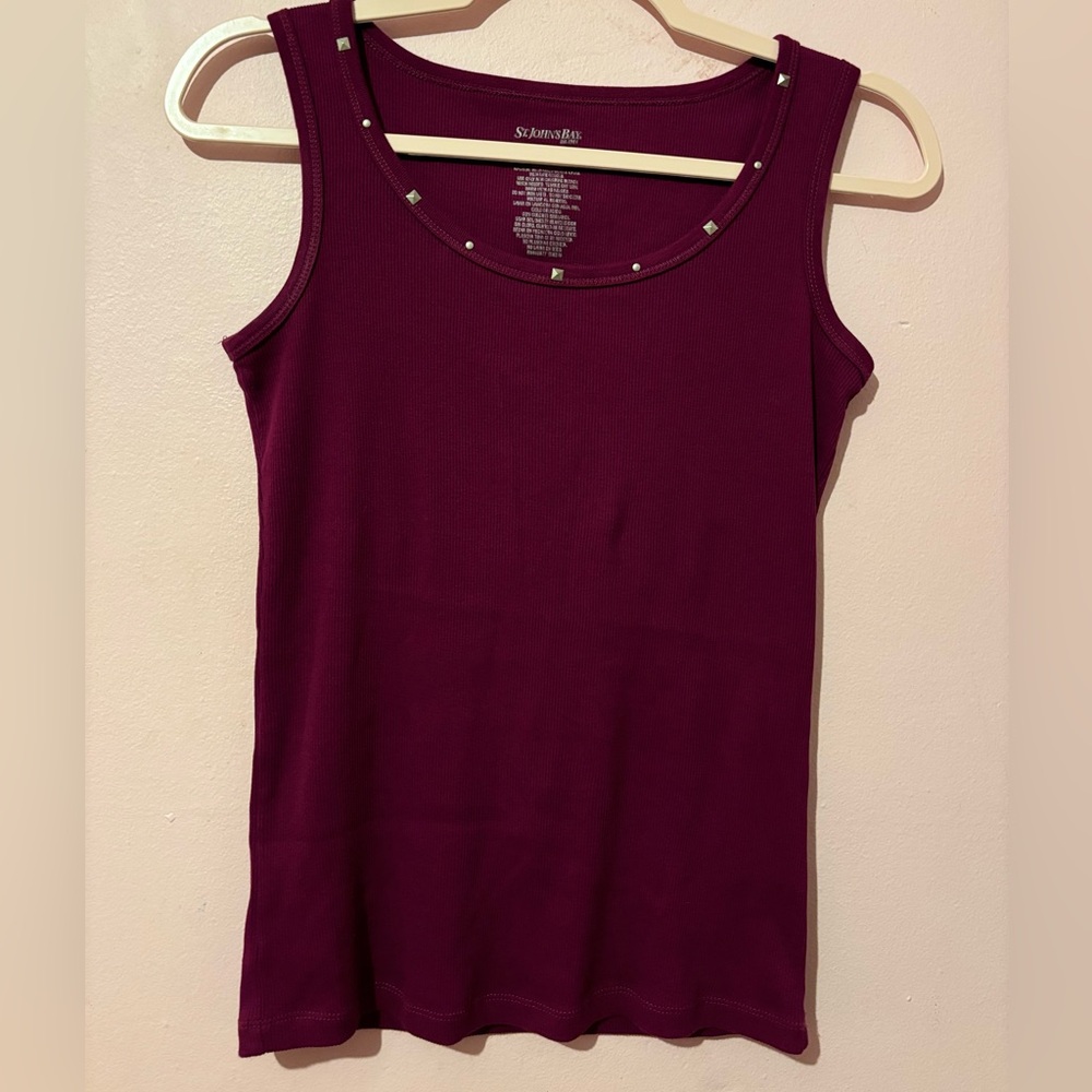 ribbed purple tank with studs